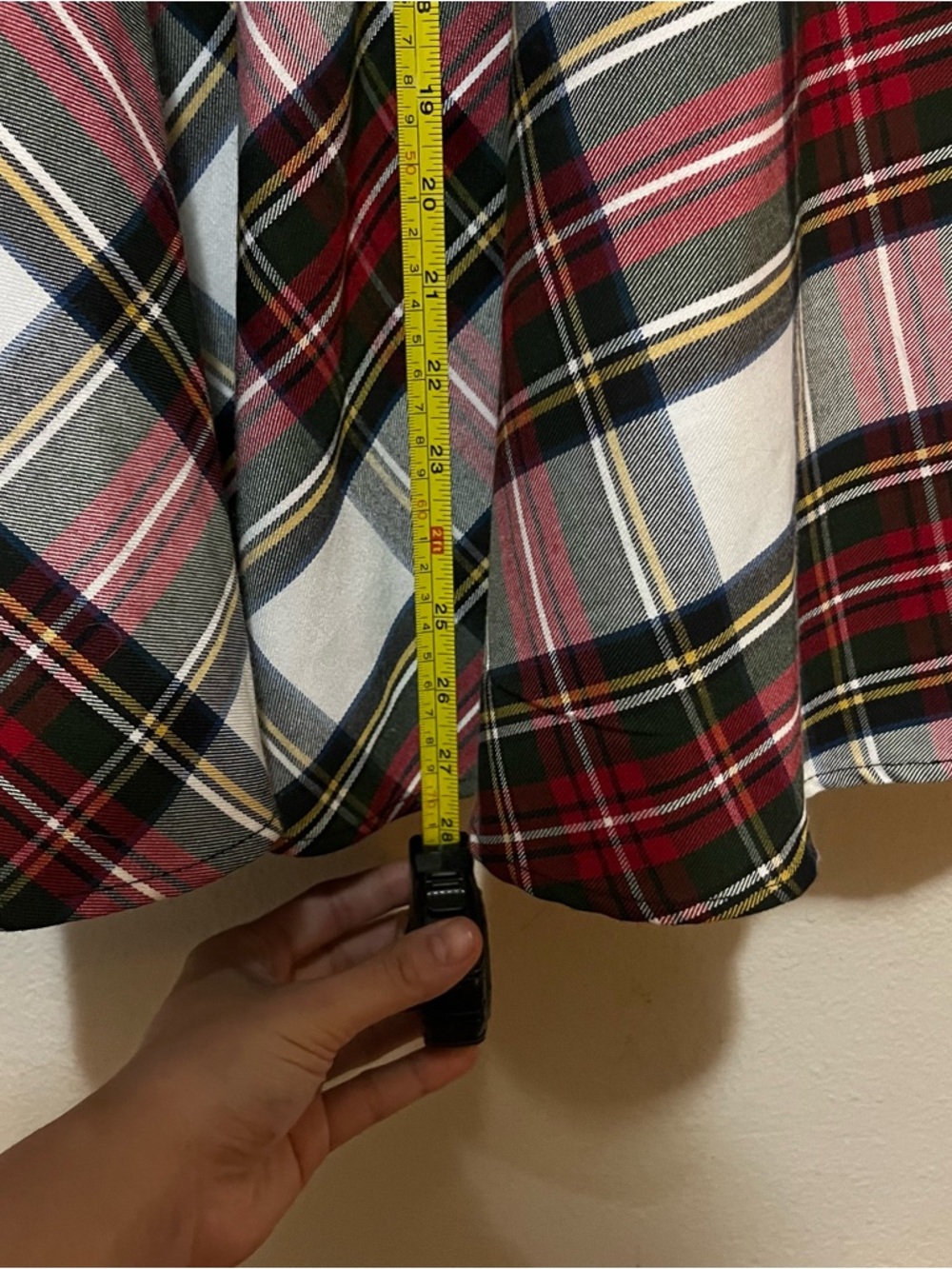 Hell Bunny Vixen Y2K Plaid Midi Skirt XS Red Tartan Flare A-Line - Picture 7 of 9